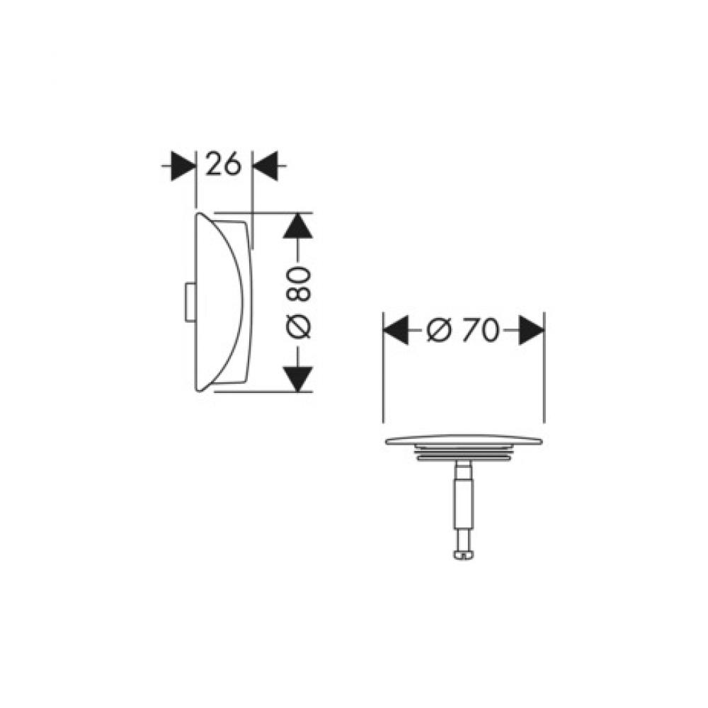 Внешняя часть набора для слива и перелива Hansgrohe 58185140 - 1