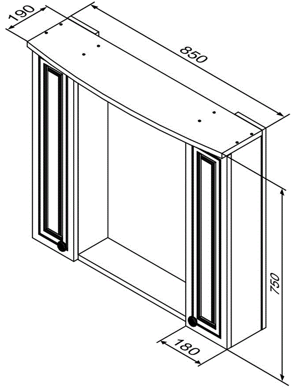 Зеркало со шкафом Damixa RedBlu Palace One 85 с подсветкой, белый M41MPX0851WG - 1