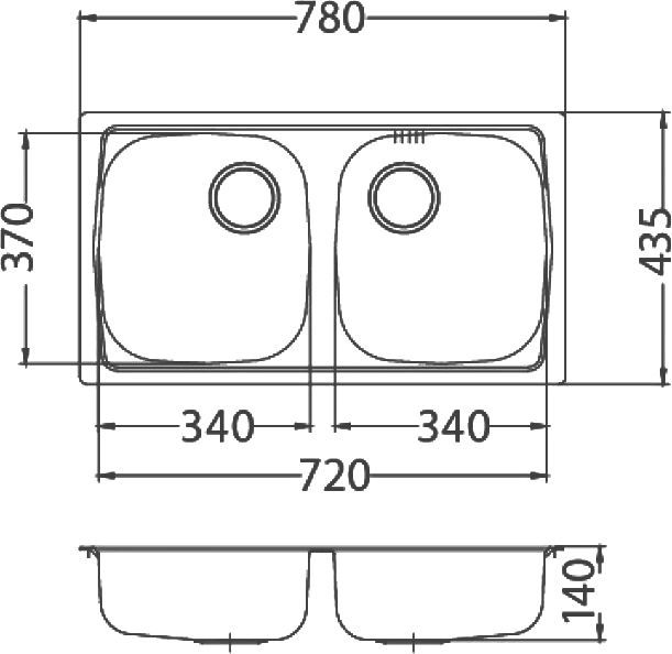 Мойка кухонная Alveus Basic 160 корзинчатый вентиль 1049232 - 2