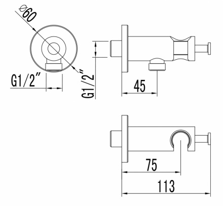 Шланговое подключение Lemark Bronx черный, матовый  LM3785BL - 1