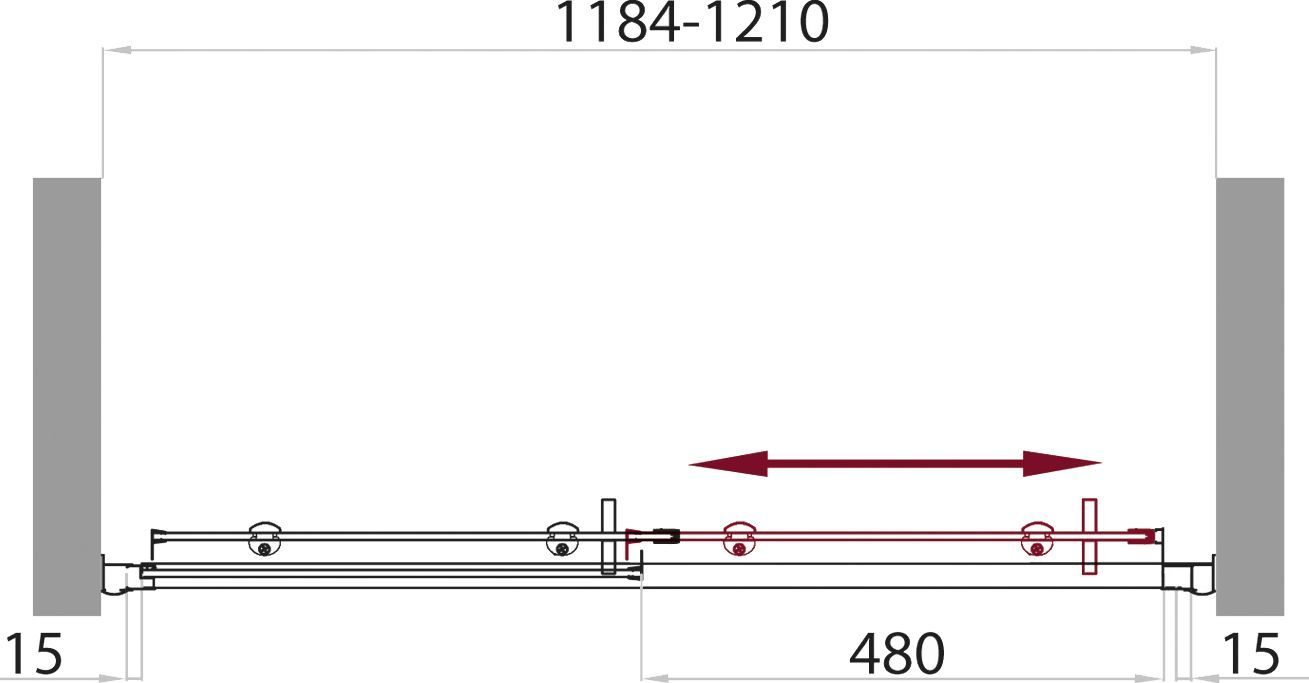 Душевая дверь в нишу BelBagno Uno BF 1 120 P Cr UNO-BF-1-120-P-Cr - 4