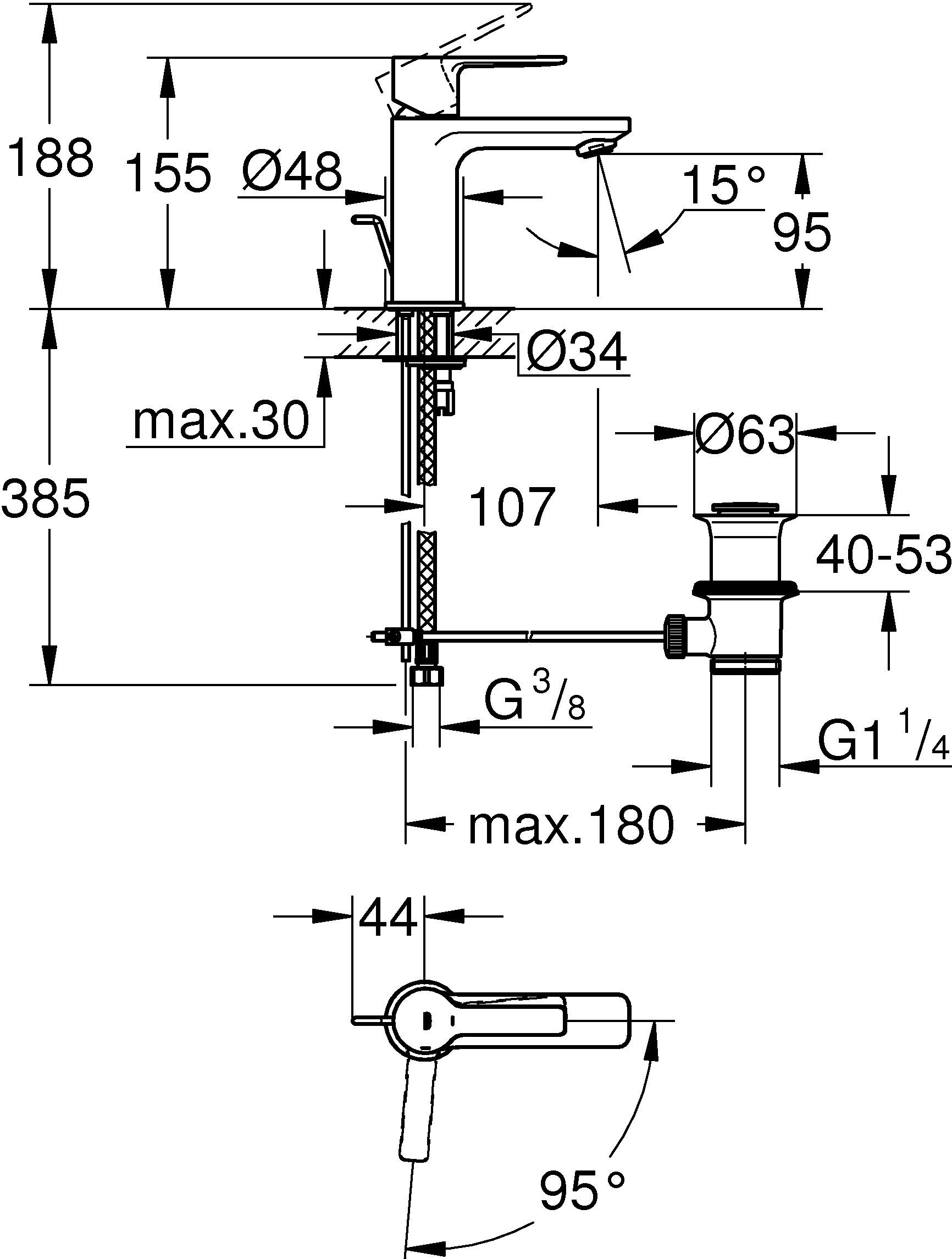 Смеситель Grohe Lineare New 23790001 для раковины - 4