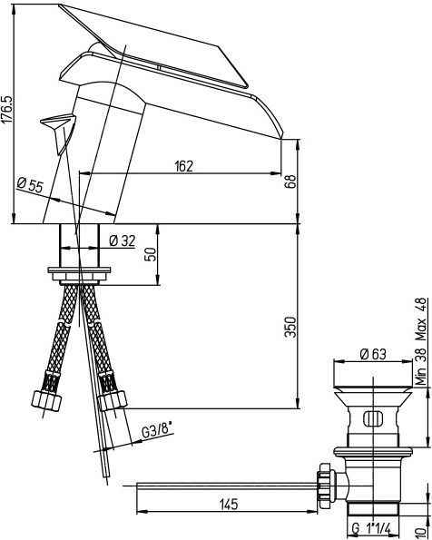 Смеситель для раковины Paini Morgana 73PW211LZ - 2