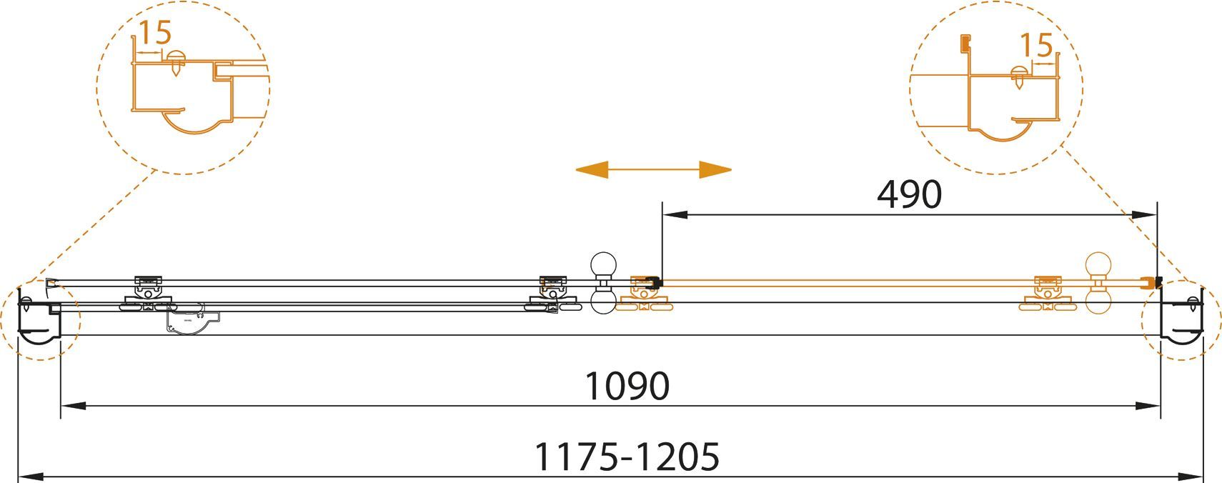 Душевая дверь в нишу Cezares Giubileo-BF-1 стекло с узором, хром GIUBILEO-BF-1-120-CP-Cr - 5