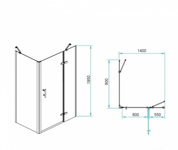 Душевой уголок RGW Passage PA-77-1B R 140x80 профиль черный стекло прозрачное 410877148-084R - 2