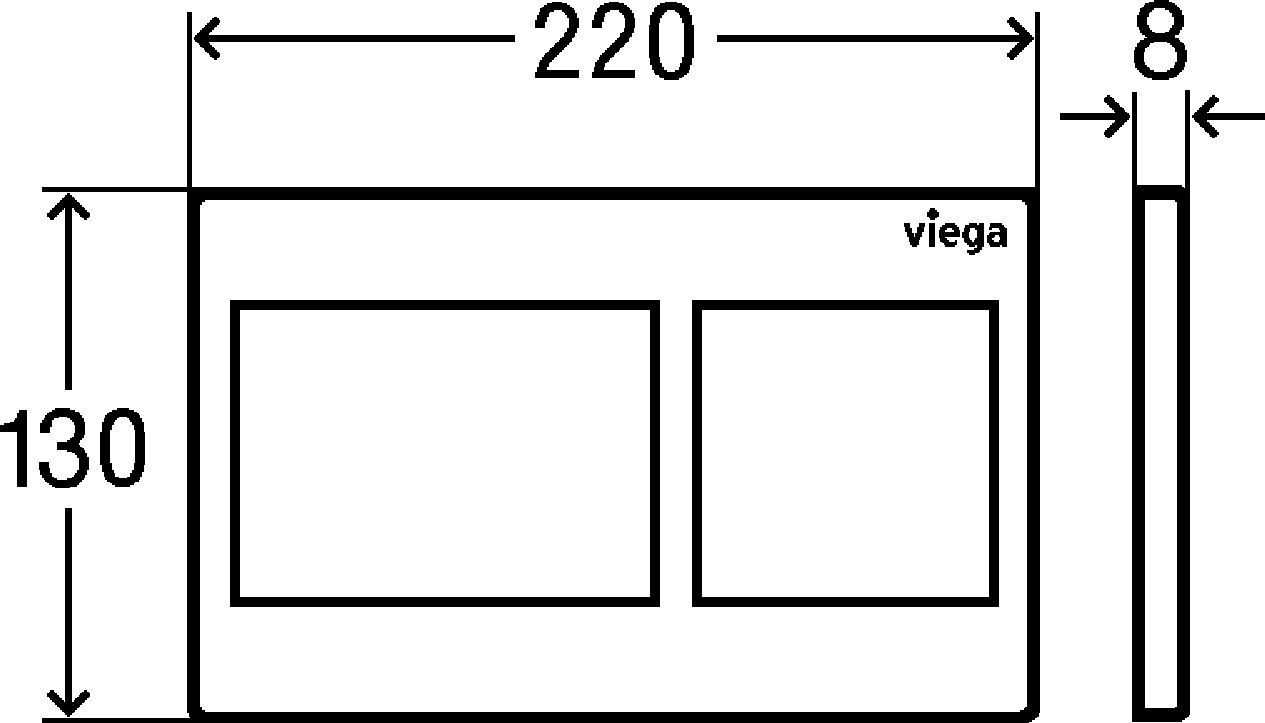 Клавиша смыва, Viega, Prevista, Visign for Style 21, для унитаза, ширина, мм-220, глубина, мм-8, высота, мм-130, тип смыва-двойной, тип управления-ручной нажимной, м 773250 - 2