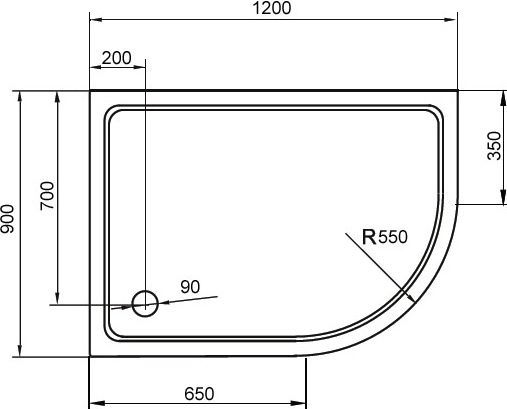 Поддон для душа Cezares SMC RH 120x90 см R TRAY-M-RH-120/90-550-35-W-R - 1