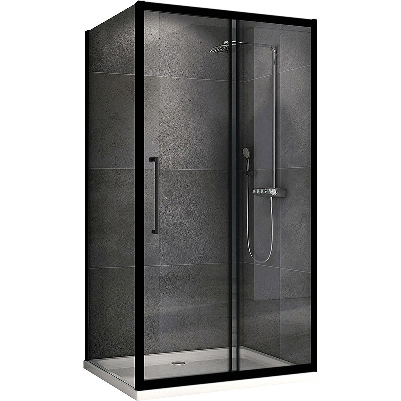 Душевой уголок Abber Schwarzer Diamant 130х85 черный стекло прозрачное AG30130BH-S85B - 0