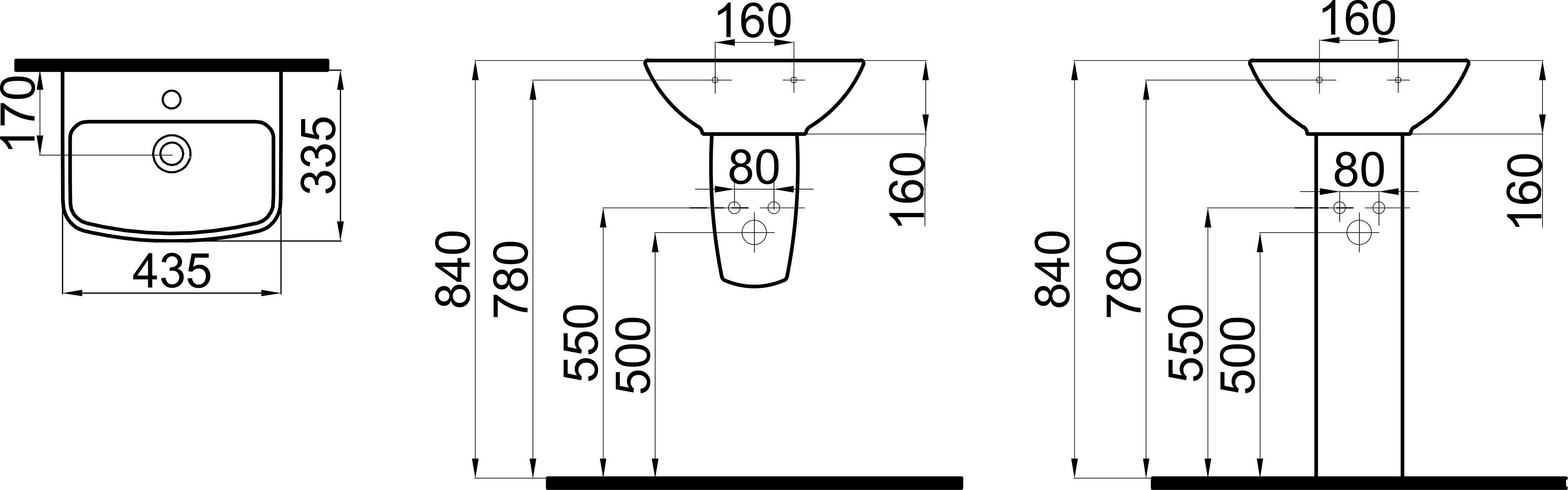 Раковина STWORKI Дублин 45 K3501-0455-001-1-0000 - 1