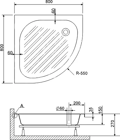 Поддон для душа RGW BP/CL-S 80x80 белый 16180488-51 - 2