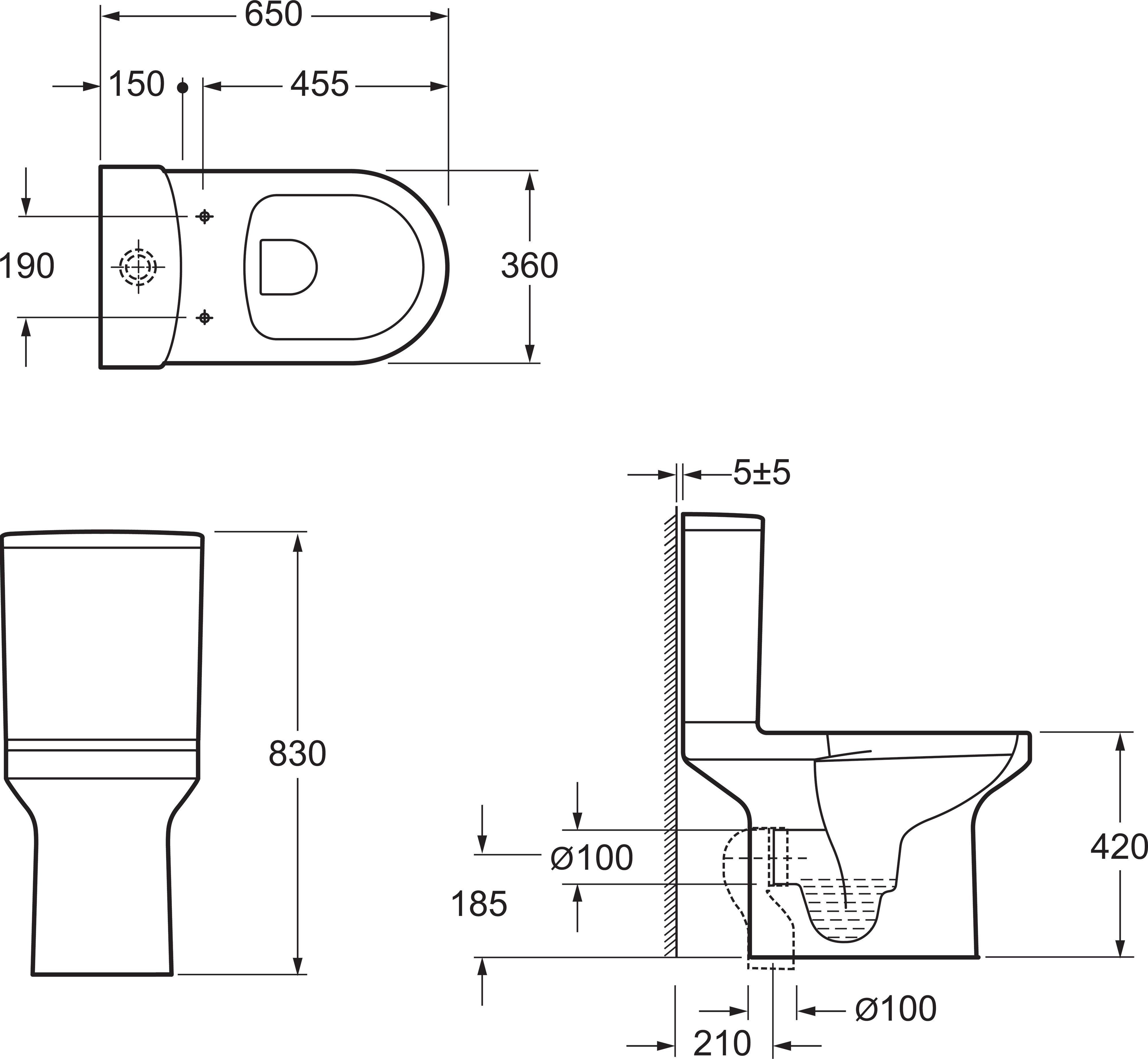 Унитаз-компакт Jacob Delafon Elite E20997-00 безободковый - 2