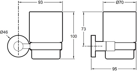 Стакан Jacob Delafon Eo E77825-CP - 1