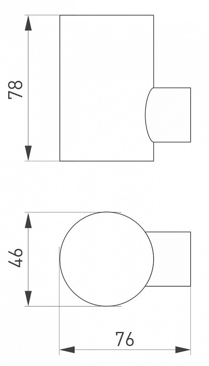 Уличный настенный светодиодный светильник Arlight KT-Ray-Wall-R46-3W Warm3000 034116 - 4