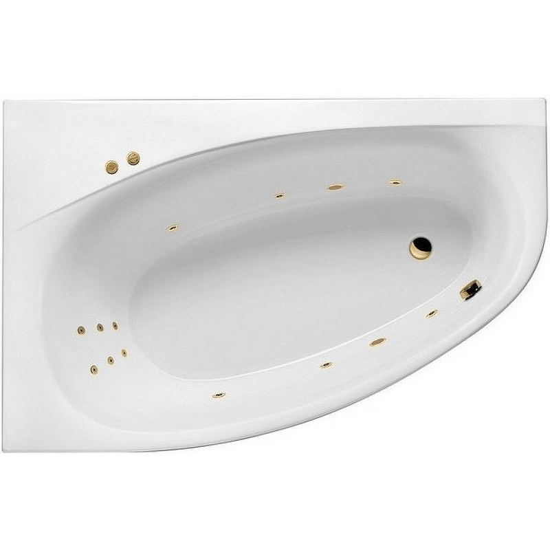 Акриловая ванна Excellent Kameleon 170x110 белая золото левая с гидромассажем WAEX.KML17.LINE.GL - 0