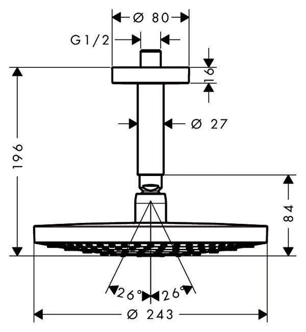 Верхний душ Hansgrohe Raindance Select S 240 2jet 26467400 - 1