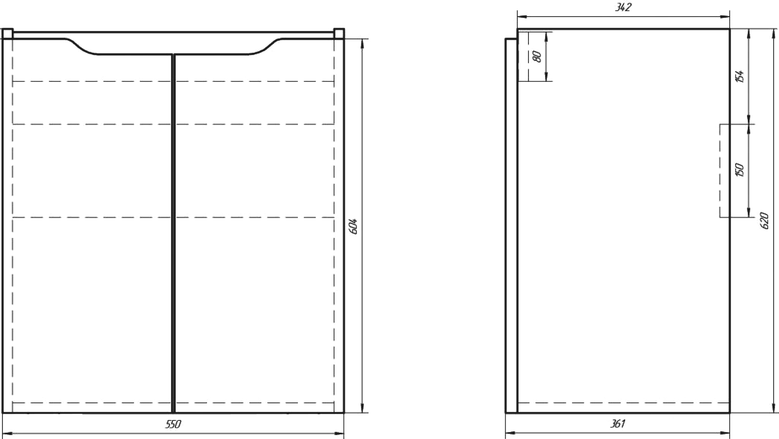 Тумба с раковиной Dreja.eco Mini 60 - 5