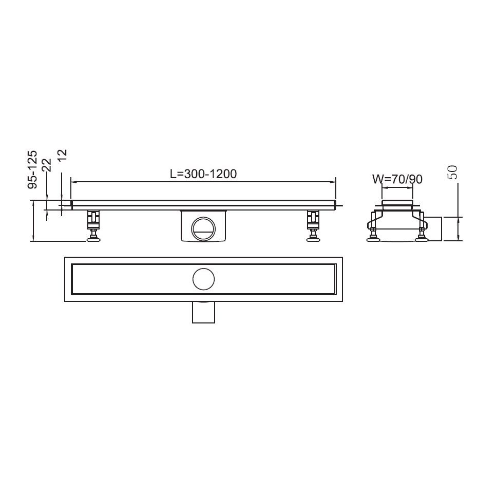 Душевой лоток RGW Shower Drain SDR-01-E1 80 на ножках хром 21210180-01 - 4