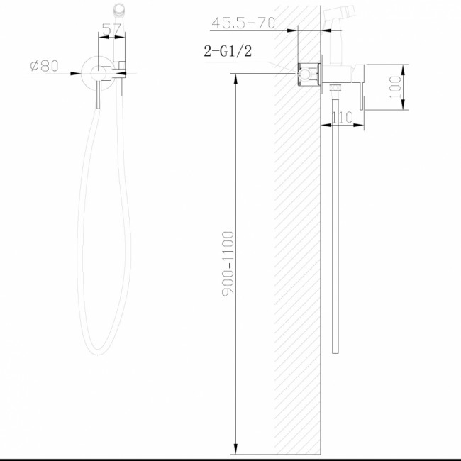 Гигиенический душ Abber Wasser Kreis розовое золото AF8125RG - 1