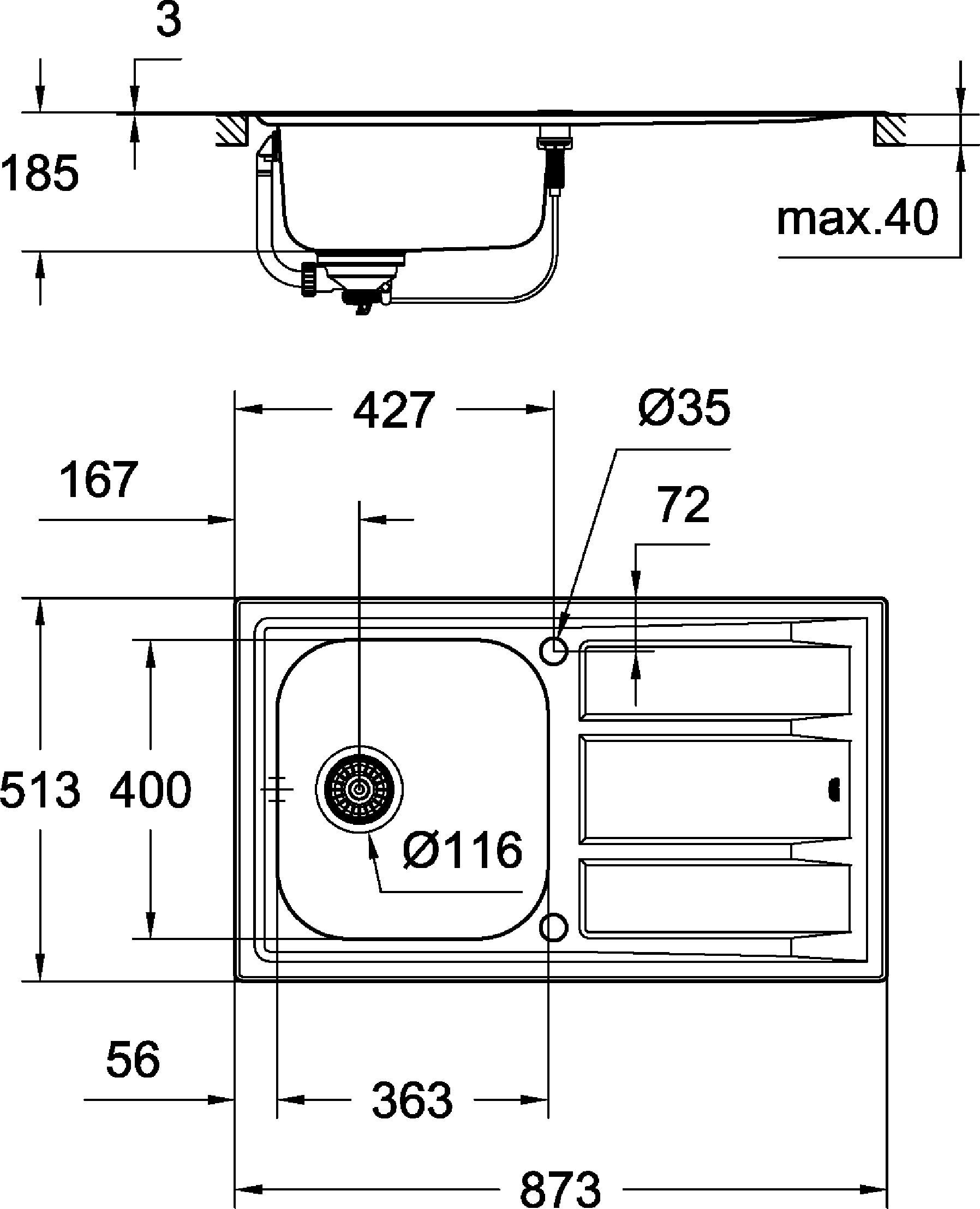 Мойка кухонная Grohe K400+ 31568SD0 - 4