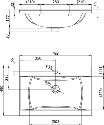 Подвесная раковина Ravak Classic  XJD01170000 - 5