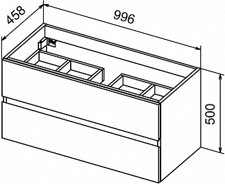 Тумба под раковину Cezares Molveno 46 100х50 Bianco Ghiaccio  MOLVENO 46-100-2C-SO-BG - 3