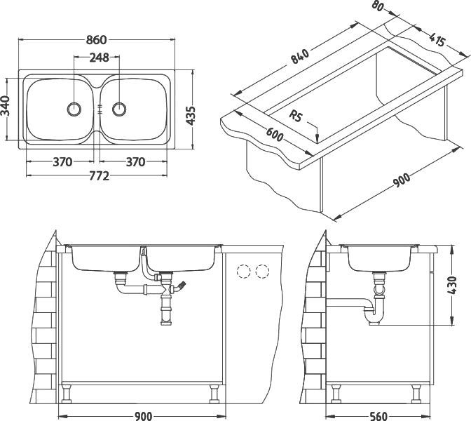 Мойка кухонная Alveus Basic 70 1008846 - 2