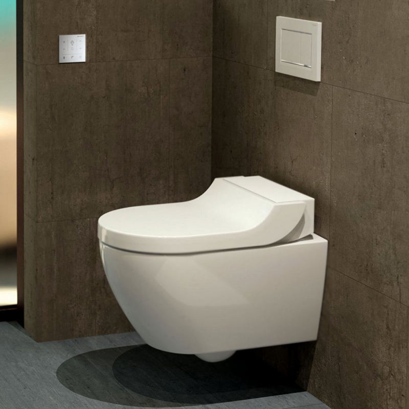 Унитаз подвесной Geberit AquaClean Tuma Comfort 146.294.SI.1 вставка белое стекло - 5