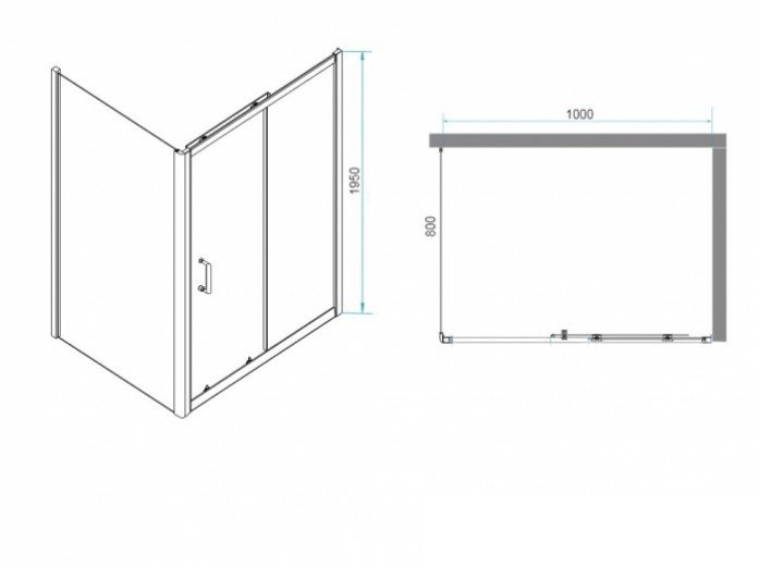 Душевой уголок RGW Passage PA-74B 100x80 профиль черный стекло прозрачное 410874108-14 - 2