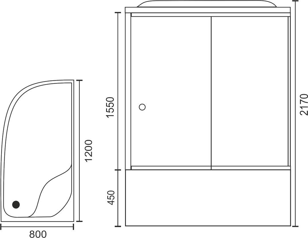 Душевая кабина Royal bath  120x80 см (RB 8120ВК3-WT R) RB8120BK3-WT-R - 8