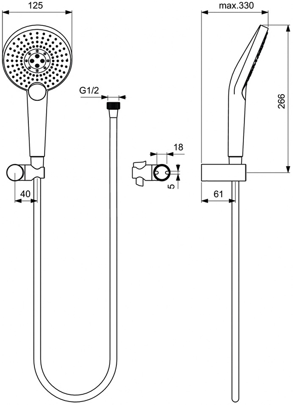 Душевой гарнитур Ideal Standard IdealRain хром B1765AA - 2