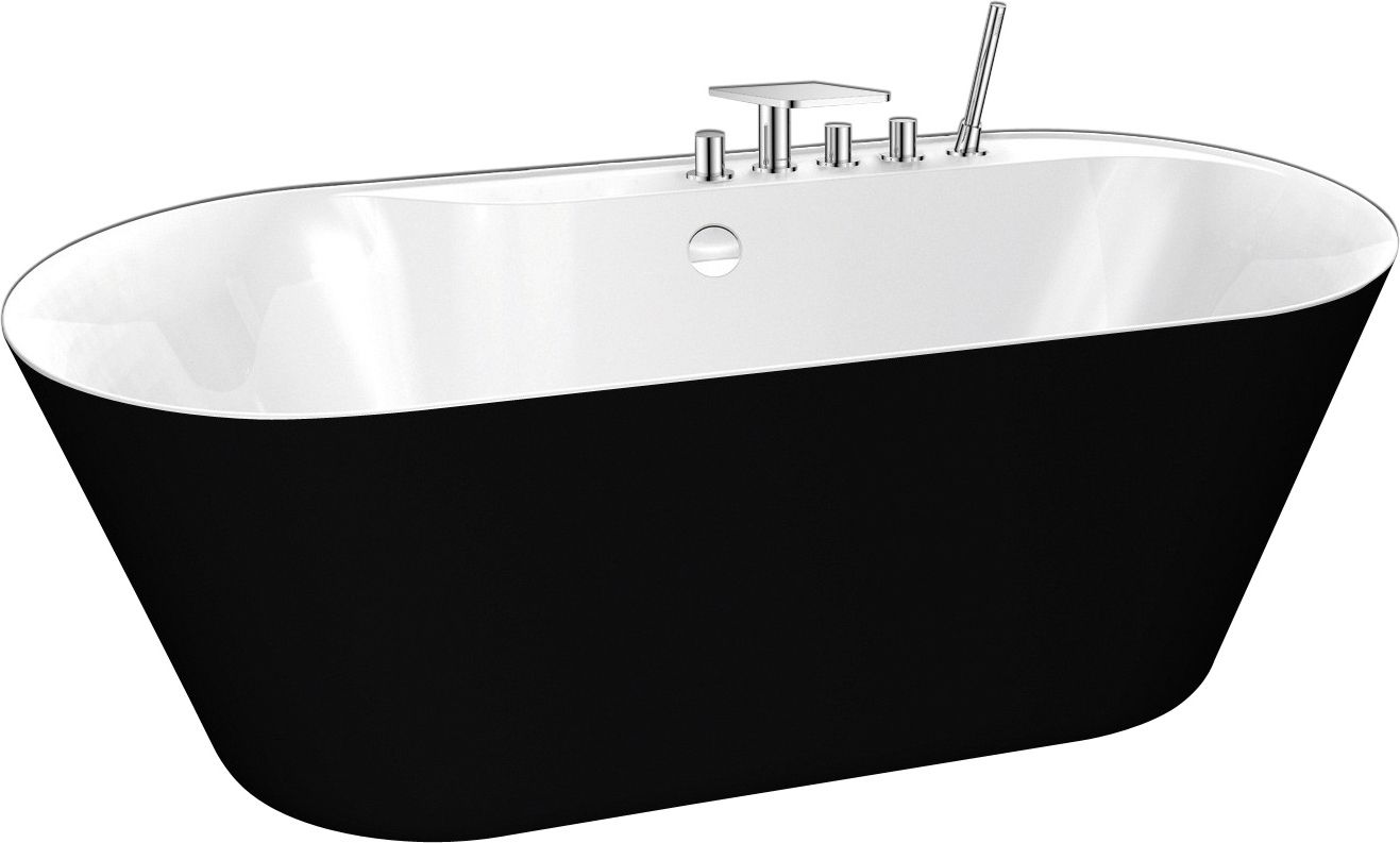 Акриловая ванна BelBagno BB14-NERO/BIA - 0