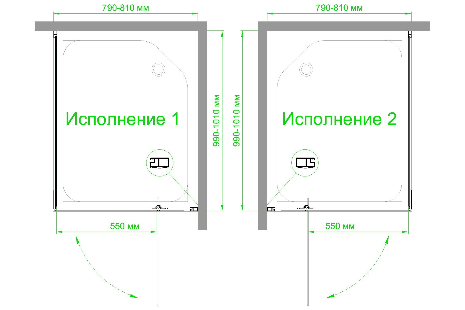 Душевой уголок Royal Bath HPVD 100х80 профиль белый стекло матовое RB8100HPVD-C - 3