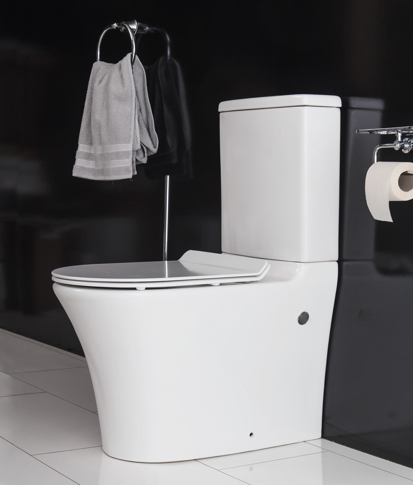 Унитаз-компакт BelBagno Deluca BB343CPR безободковый с бачком BB343T и сиденьем микролифт BB2011SC - 1