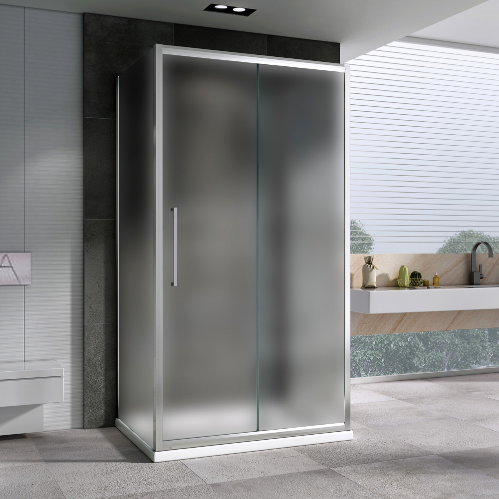 Душевой уголок Abber Schwarzer Diamant 110x60 профиль хром стекло матовое AG30110MH-S60M-S60M - 1