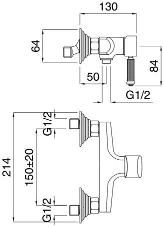 Смеситель Cezares Olimp DM 01 L для душа OLIMP-DM-01-L - 1