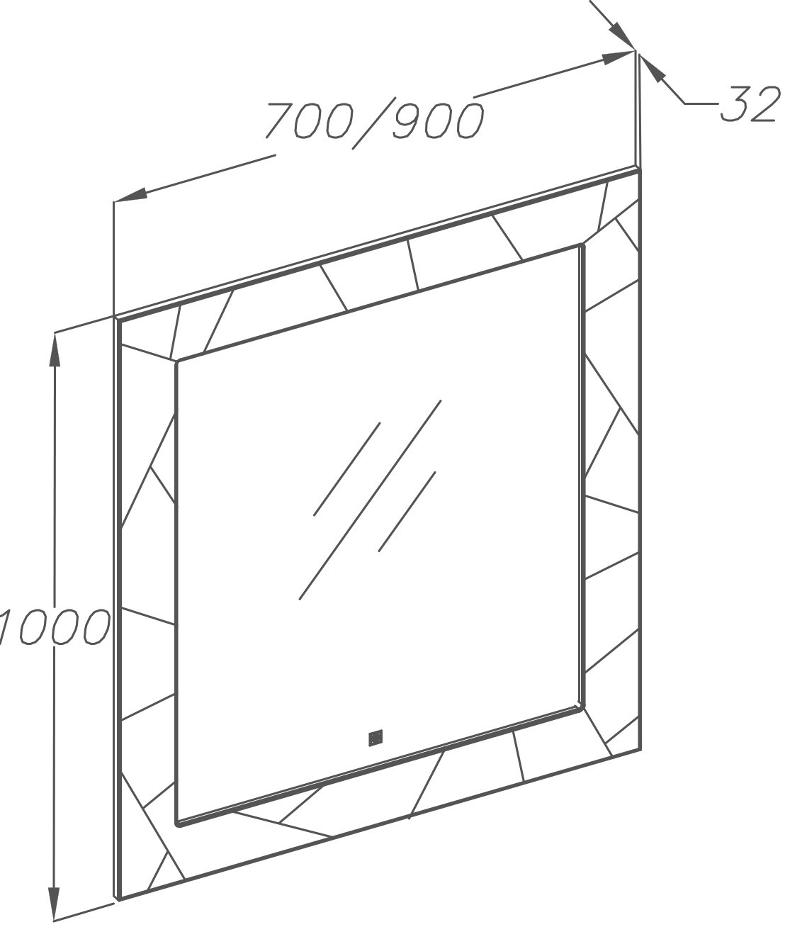 Зеркало Opadiris Луиджи 90 белое 00-00000522 - 3