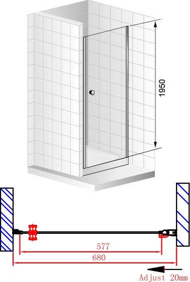 Душевая дверь Cezares ELENA 70 см  ELENA-W-B-1-70-P-Cr-R - 6