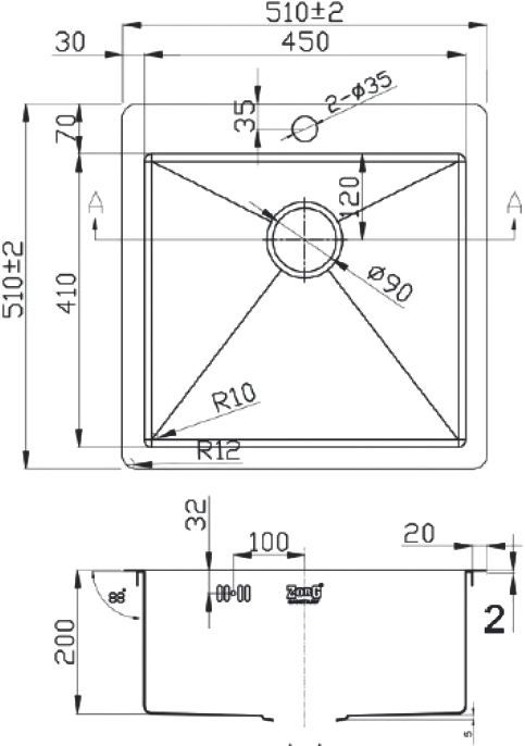 Мойка кухонная Zorg Light ZL R 510510 GRAFIT - 1