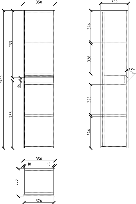 Шкаф-пенал BelBagno Pietra 150 stone PIETRA-1500-2A-SC-PT - 2