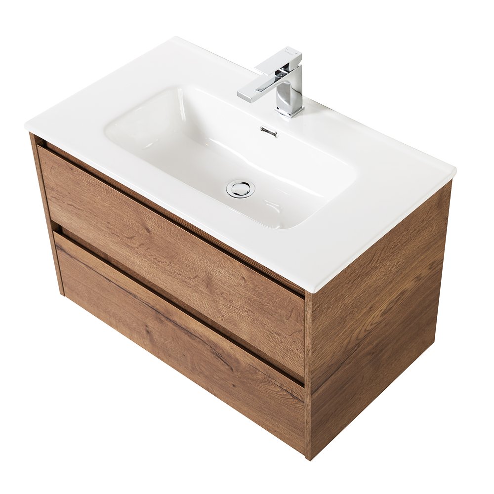 Тумба с раковиной BelBagno Kraft 80 темное дерево - 4