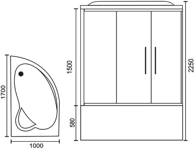 Душевой бокс Royal Bath ALP 170x100 L с гидромассажем стекло рифленое RB170ALP-C-CH-L - 4