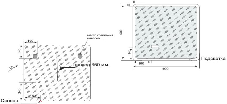 Зеркало Style Line Атлантика 60 с часами СС-00002214 - 3