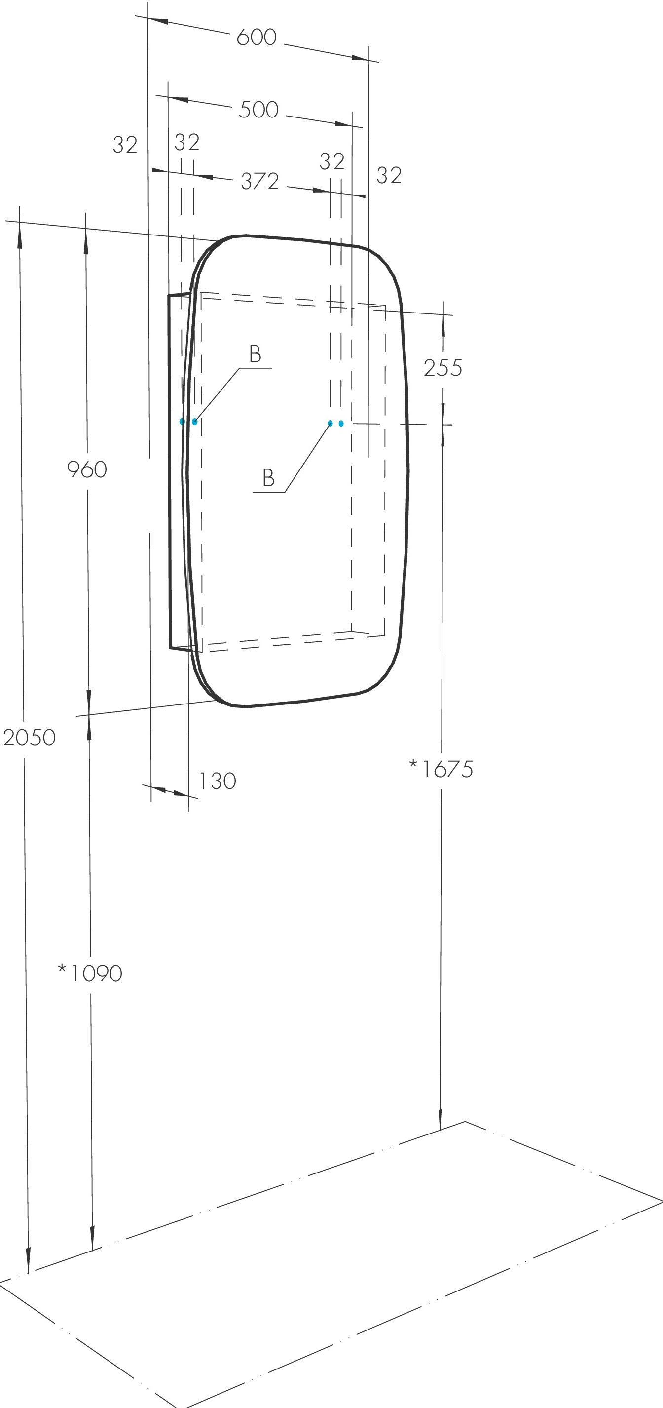 Зеркало-шкаф Aquaton Сохо 60 L серый матовый 1A258302AJA0L - 6