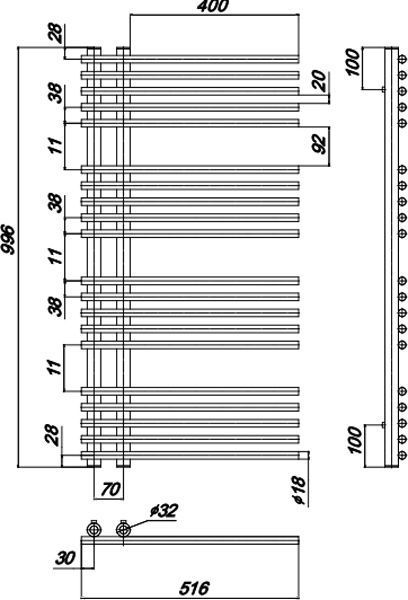 Полотенцесушитель водяной Ravak Style 516x1000 X04000083650 - 3