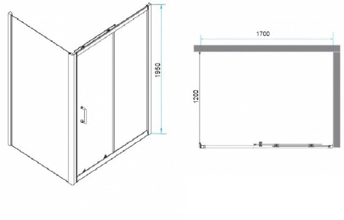 Душевой уголок RGW Passage PA-74 170x120 профиль хром стекло прозрачное 410874172-11 - 2