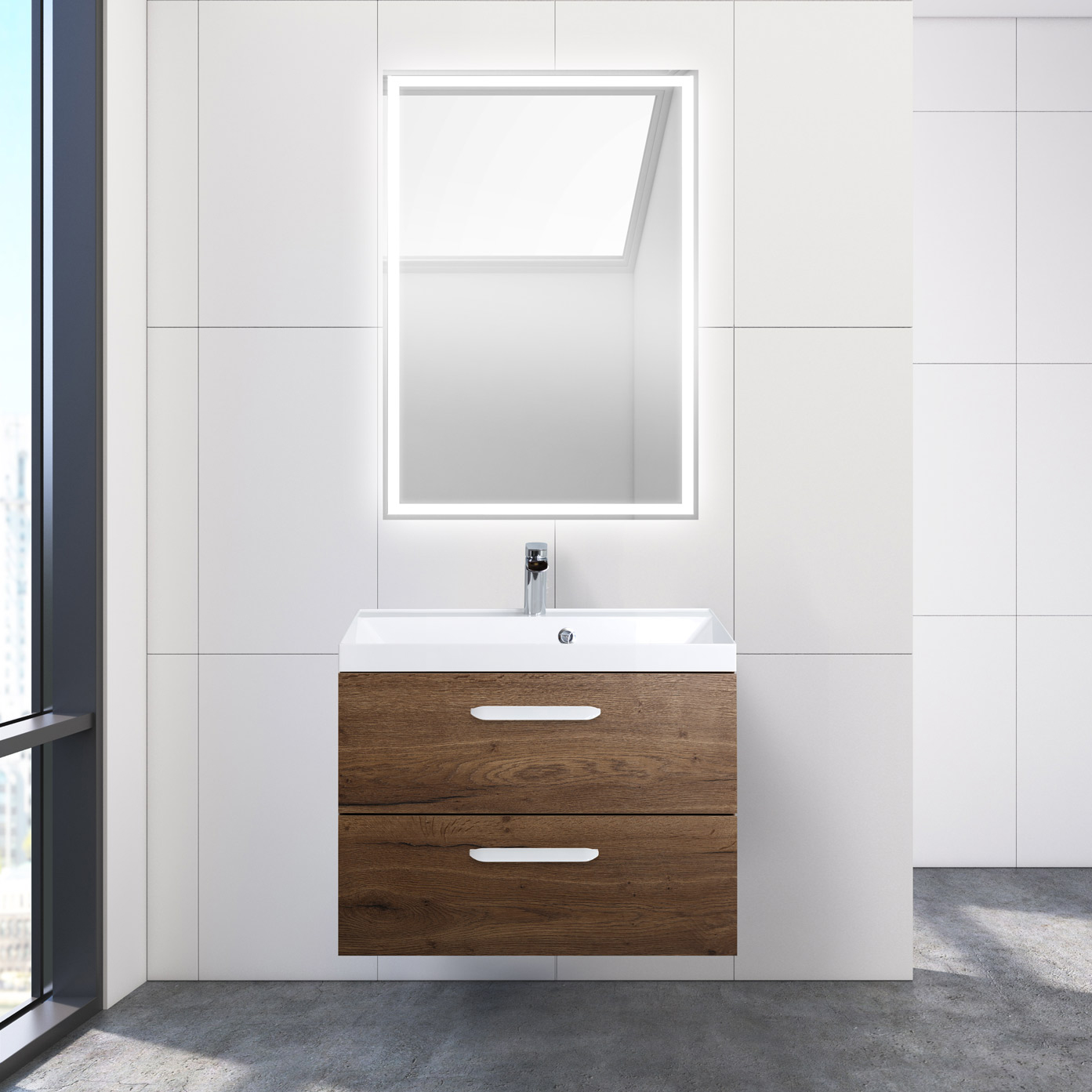 Тумба с раковиной BelBagno Aurora 70 rovere tabacco - 1