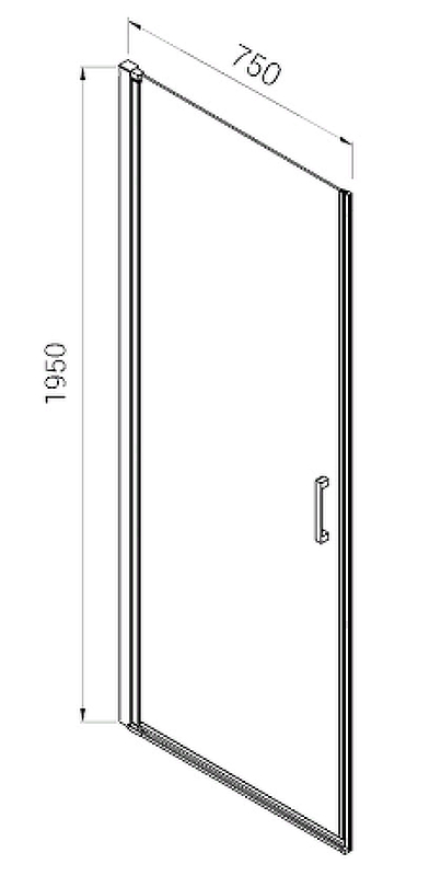 Душевая дверь Vincea Alpha 75 хром стекло рифленое VDP-3AL750MT - 1