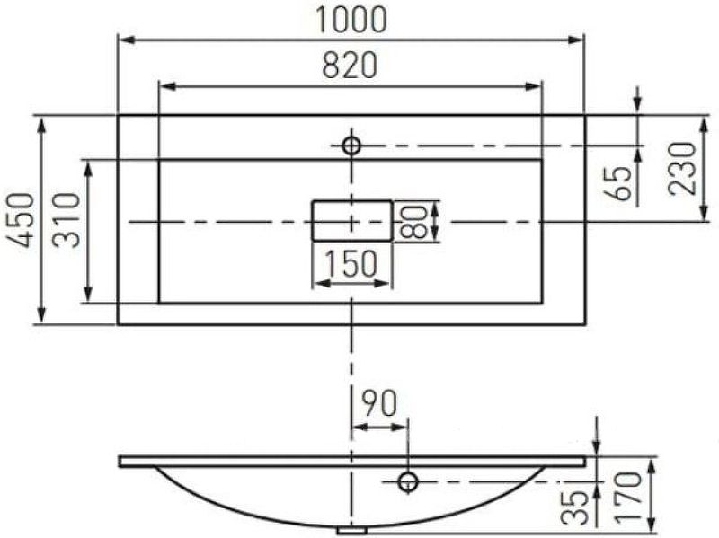 Раковина мебельная Aquaton Премьер М 100 белый 1A70473KPR010 - 3