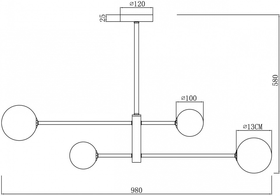 Люстра на штанге Freya Sphirity FR5376CL-04B - 1