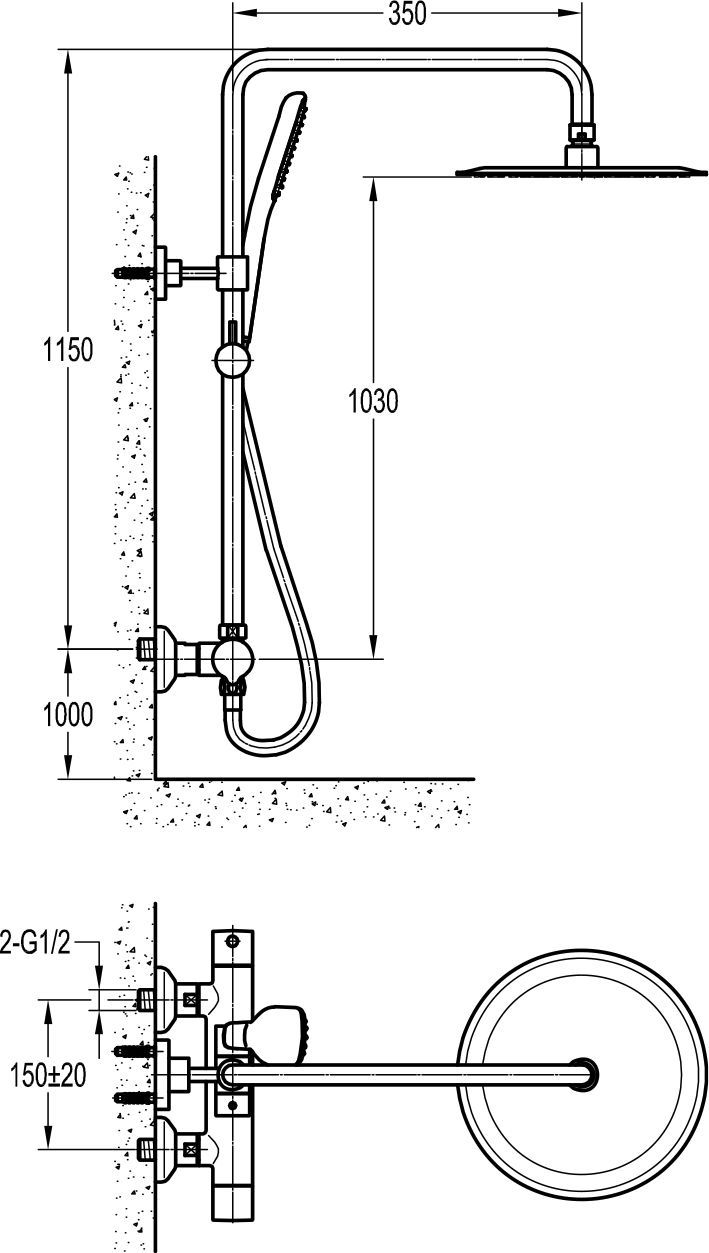 Душевая стойка Cezares Siesta F CD T 01 SIESTA-F-CD-T-01 - 1